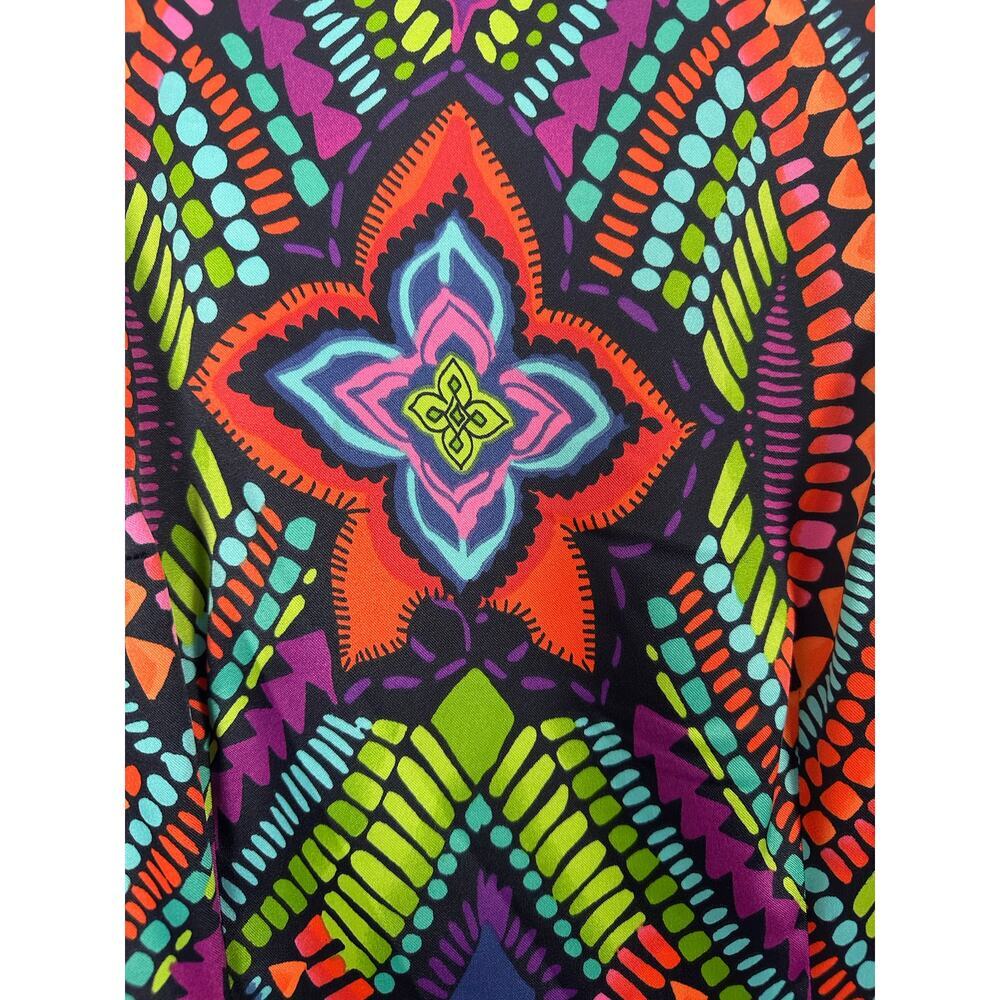 Y2K Vibrant Mosaic Sleeveless Sheath Dress Maximalist Mod 60s Psychedelic 12 L - Picture 3 of 11